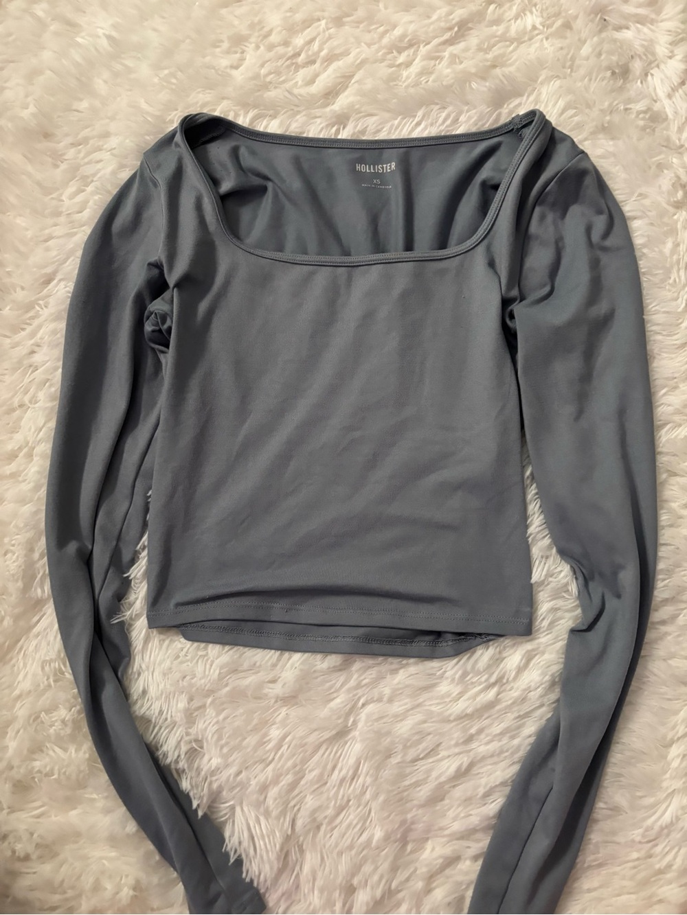 Hollister Square Neck Long Sleeve Top - Slate